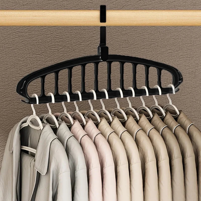 Folding Multi-Hole Clothes Hanger Non-Slip Storage Rack Space Saving Clothes Rack Organizers for Wardrobe Jeans Trousers Scarf