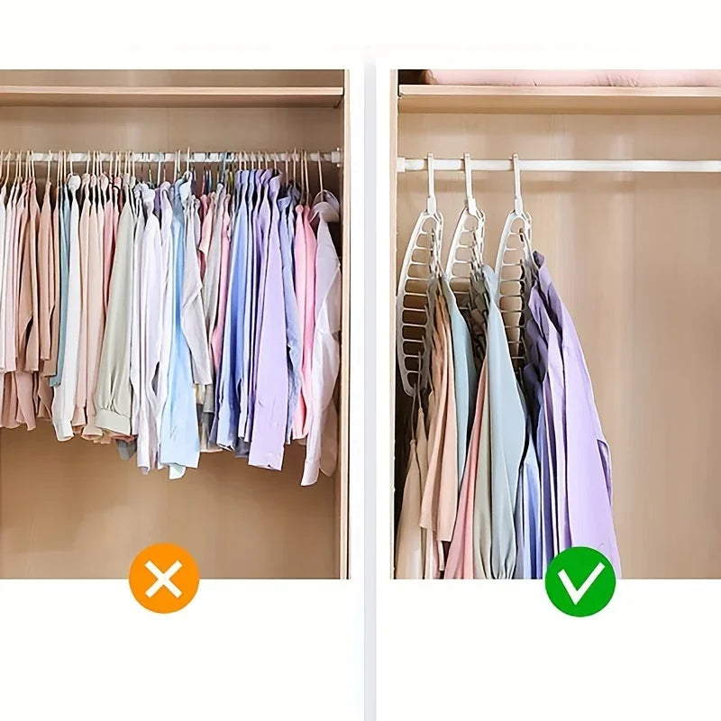 Folding Multi-Hole Clothes Hanger Non-Slip Storage Rack Space Saving Clothes Rack Organizers for Wardrobe Jeans Trousers Scarf