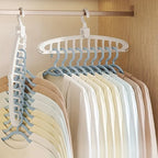 Folding Multi-Hole Clothes Hanger Non-Slip Storage Rack Space Saving Clothes Rack Organizers for Wardrobe Jeans Trousers Scarf