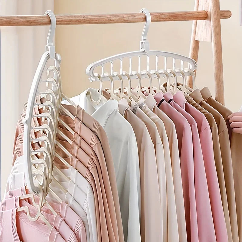 Folding Multi-Hole Clothes Hanger Non-Slip Storage Rack Space Saving Clothes Rack Organizers for Wardrobe Jeans Trousers Scarf