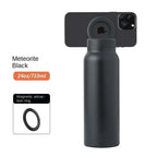 Magnetic Phone Holder Sports Water Bottle Insulated Flask with Phone Mount Stand for Gym Outdoor Activities and Daily Hydration
