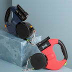 Retractable Dual Doggie Leash with LED Light, 360 Swivel No Tangle for Each Dog Independent Braking with 3M Reflective Leads